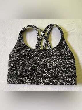 Lululemon athletica Black & White Crisscross Sports Bra